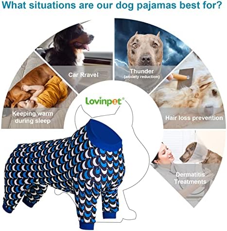 Lovinpet 2xl Pijamas Pitbull - Camisa de cachorro calmante e anti -lamber e ansiedade, pijama de cães