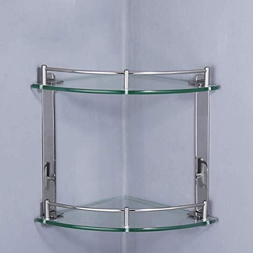 Prateleiras de banheiro da Indyah Caddy Caddy Banheiro Organizador de vidro Porto de cesta de vidro Anteamento inoxidável Banheiro/2tiers