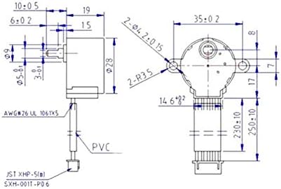 Vieue Electric Small Motor 28byj-48 5V 4 fase de engrenagem DC Motor de passo + placa de motorista Uln2003 para