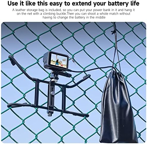 Montagem flexível da cerca com braçadeira ajustável para telefones GoPro Insta360 Mevo Start Backstop Camera, softball,