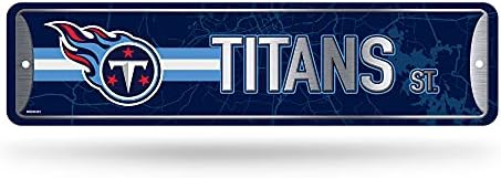 Rico Industries NFL Tennessee Titans Home Décor Metal Street Sign - Ótimo para casa, escritório,