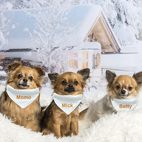 Hacraho Dog Bandana Collar, 4 PCs Triângulo branco Bandana com sublimação de fivela ajustável Bandanas de cachorro DIY para cães e gatos, S