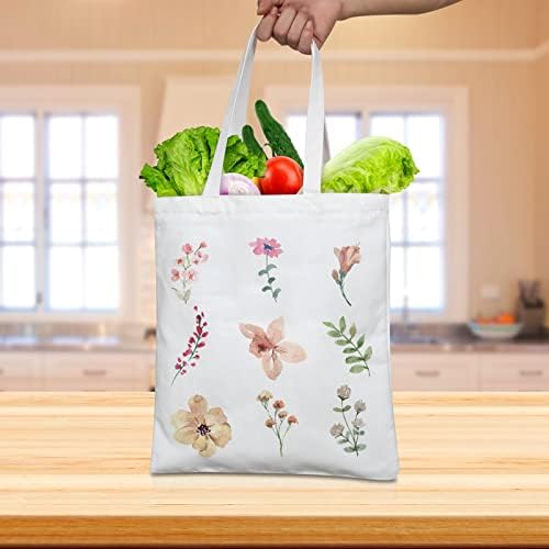 Creeby Canvas Bag Saco para mulheres com zíper bolso reutilizável bolsa de compras ecológica Totes