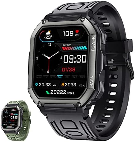 1.8 polegadas Bluetooth Call Smart Watch, Fitness Tracker Watch com Pedômetro Freqüência cardíaca Monitor de pressão arterial Rastreador de sono, controle musical, câmera remota, Use 320mAh Bateria grande