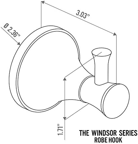 Bennington Windsor Montado com o gancho de gancho de gancho Acessório do banheiro, preto