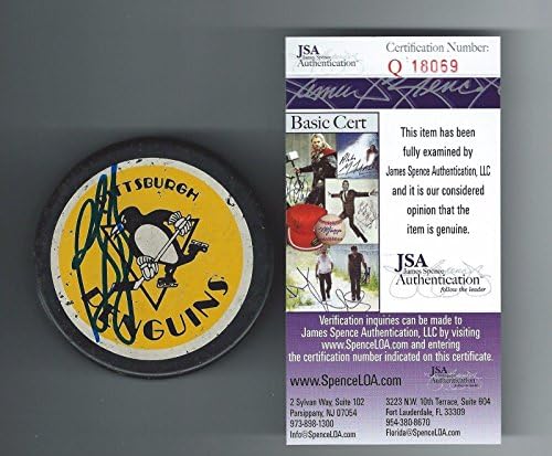 Ron Francis assinou Pittsburgh Penguins 1992 Stanley Cup Puck JSA Coa Kraken - Pucks Autografados