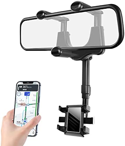 Trowview Mirror Car Montador de telefone do carro, 360 ° Rotativo e retrátil universa
