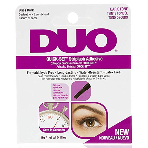 Duo Quick-Set Dark False Strip Lash adesivo, seca escuro 0,18 oz x 1 pacote