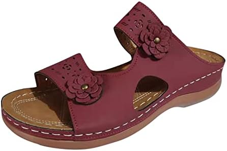 Sandálias de verão femininas Bohemia Floral Gladiator Sapatos de cunha confortável Torno