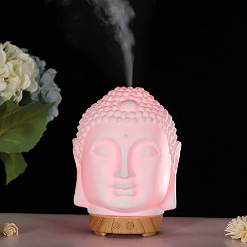 Sorrindo o difusor de aroma de óleo essencial de Buda, 100 ml de aromaterapia de cerâmica difusor