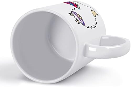 Engraçado Lhama Alpaca Imprimir caneca Cofler de caneca Copa de chá de chá engraçada com design de logotipo para o escritório Homen Homens - 11 oz White