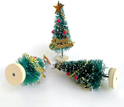 Acoofan 12 PCs Modelo decorativo Home branco Min Pine Acessório de Natal decoração Mini Merry com decoração