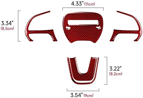 Decalques de tampa do volante do volante de fibra de carbono Brmyl para Dodge Challenger 2015-2023 / Dodge