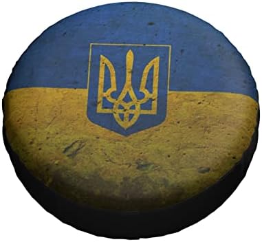 Tampa de pneu sobressalente da bandeira da Ucrânia vintage Ucrânia