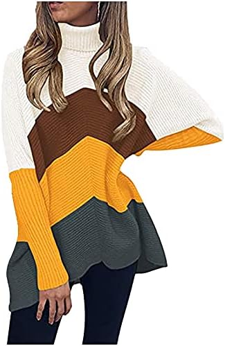 Qxdldht feminino de malha solta estampa estampa de manga longa de suéter de suéter de suéter lapão lã de lã de lã de inverno outono macio casual