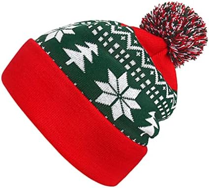 Aksod Christmas Cable micota o chapéu de santa natal crochet gorro pom pom cap.