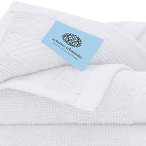 Toalhas de banho branco de luxo grande | Conjunto de 4 e panos de algodão de luxo | 12 pacote