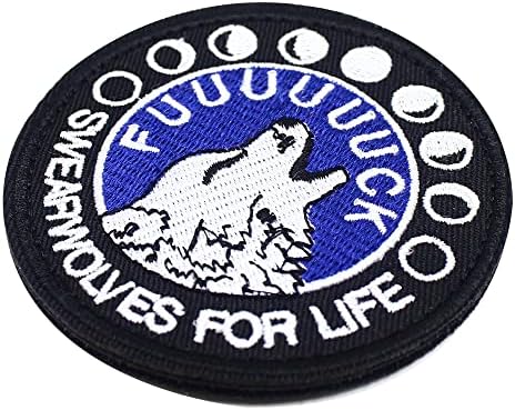 Swearwolves for Life Wolf Head Patch emblema emblema emblema com fixo de gancho costurar em manchas táticas