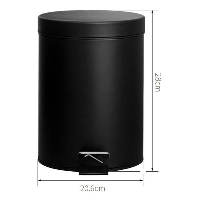 UXZDX Lixo silencioso preto pode sala de estar doméstica Banheiro de banheiro conveniente com caçamba de