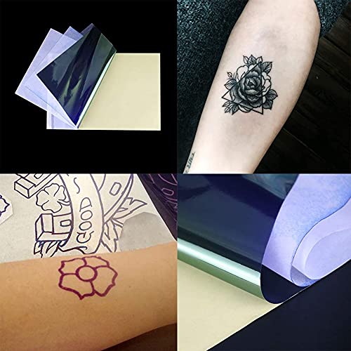 12 folhas Tatuagem de carbono Papel de grafite de papel de tatuagem de carbono Papel de rastreamento de tatuagem A4 Tattoo de papel térmico de tatuagem Tatuagem de papel