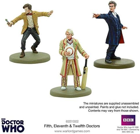 Doctor Who Quinto, décimo primeiro e décimo segundo médicos para exterminar! O jogo em miniaturas