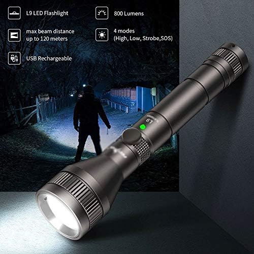 LhllHl USB Recarregável lanterna LED Pocket Torch 4 Modos 800 lúmens 10440 Bateria à prova d'água