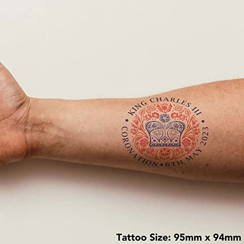 4 x 'Rei Charles Coroação emblema' Tattoos temporários