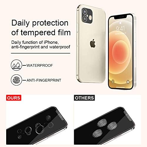 2 Pacote de protetor de tela APEKX para iPhone 12Pro Max, 4,7 polegadas de filme de vidro temperado