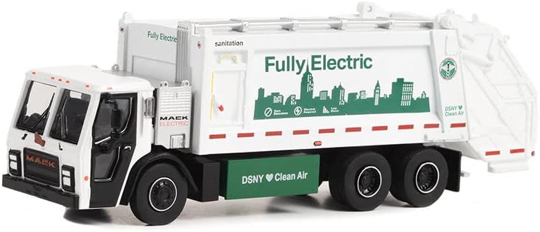 Greenlight 45170-C S.D. Trucks Series 17 - 2021 MACK LR ELECTRIC TROCAÇÃO TROCUMENTO DE REDUSE - Departamento de Saneamento da cidade de Nova York DSNY “totalmente elétrica” 1/64 Escala