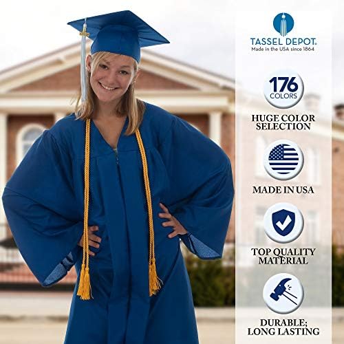 Cordão de honra de graduação - Kelly - todas as cores da escola disponíveis - feitas nos EUA
