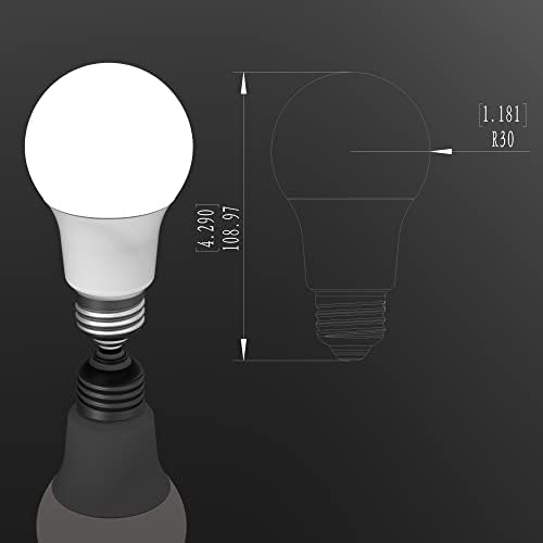 Lâmpada LED de 3 vias Ameriluck A19, várias potências 50-75-100W equivalente, com base no meio-altíssimo, base E26, Base Omni-Direcional e Naturais de Luz do Dia 500k
