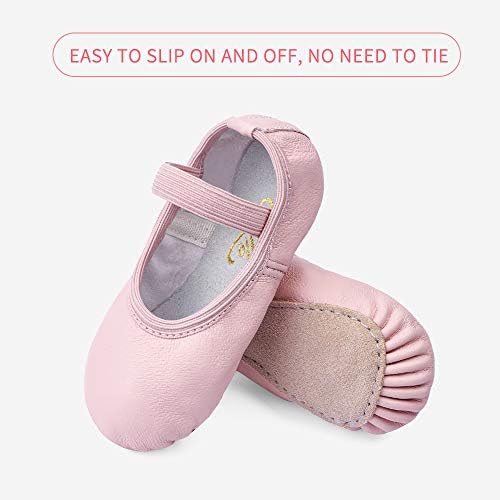 Sapatos de balé Stelle para meninas Slippers de dança de balé de couro genuíno para criança/crianças