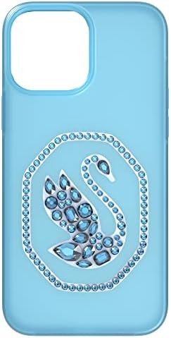 Capa de smartphone Swarovski Signum para iPhone 13 Pro Max, azul com motivos de cisne swarovski e cristais
