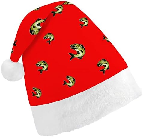 Pesca de graves Chapéu de Natal engraçado Papai Noel Hats de pelúcia curta com punhos brancos para suprimentos de decoração de festa de férias de Natal