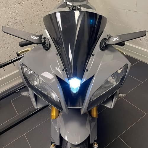 Espelho de vista traseira da motocicleta, espelho lateral traseiro da asa, espelhos de alumínio ajustáveis ​​em alumínio 360 ° para Yamaha R1 R3 R15 R25 R125