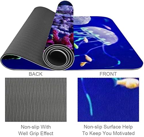 Todo o objetivo de Yoga Mat Exercício e Treino para Yoga, Ocean Coral Wellyfish Fish