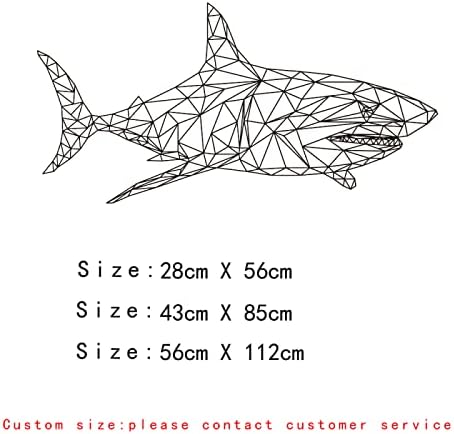 Rtyuihn Geral de tubarão geométrico Baleia de baleia adesiva de parede bebê berçário quarto garotos quarto de desenho animado peixe subaquático adesivo de parede animal