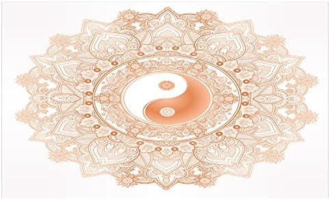Suporte de escova de dentes cerâmica Ying Ying Yang, Circle Yin Yang Mandala Unidade e paz em opostos Retro Boho, bancada versátil decorativa para banheiro, 4,5 x 2,7, branco laranja branco