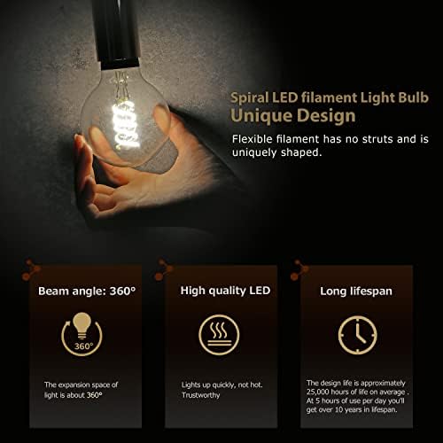 Lâmpadas G25 LED Globe, 4 pacote, neutro 4000k, 6W equivalente a 60W, 600Lm, diminuem com mais
