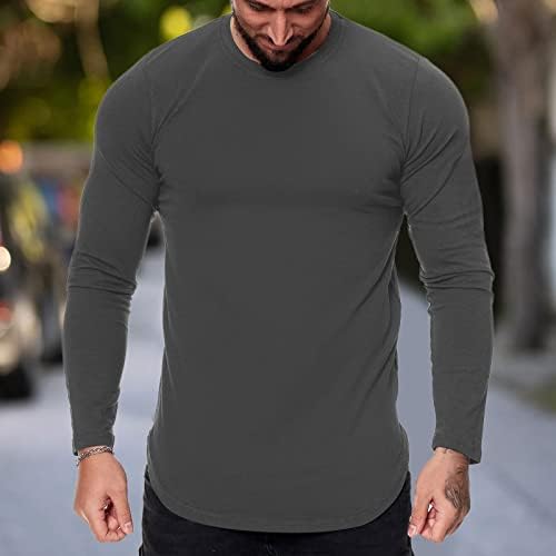 ZDDO Mens de manga longa camisetas de trepulações básicas de trepula