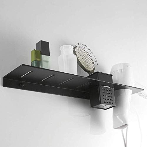 Rack de secador de cabelo preto WSZJJ, suporte para secador de cabelo com várias funções com suporte para ímã de