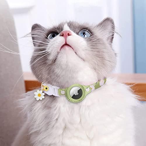 TDTOK Airtag Cat Collar, colares florais de gato com suporte de ar-artag, colar de gato de tag breakaway