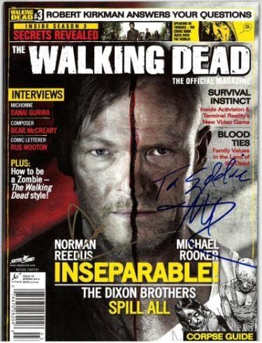 Norman Reedus e Michael Rooker Dual assinou 2013 The Walking Dead Oficial Magazine para Eddie- Coa - Revistas