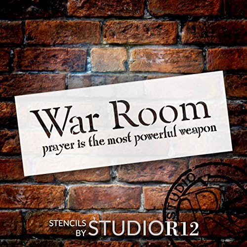 Sala de Guerra - Oração - Estêncil de Palavra - STCL2076 - Por Studior12…