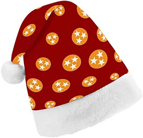 Bandeira do Tennessee Christmas Papai Noel Hat para Red Xmas Cap Favors Favors de Ano Novo Festivos