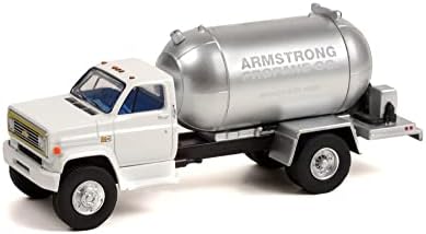 1982 Chevy C -60 Propane Truck Armstrong Propane Co., branco e prata - Greenlight 45140b/48 - 1/64 Scale Diecast