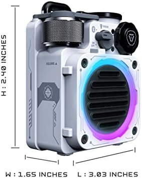 Alto -falante Muzen Cyber ​​Cube Bluetooth, Bluetooth 5.0, alto -falante portátil com giratória de inquietação, som cristalino com alto -falante sem fio de luz LED RGB, alto -falantes à prova d'água para externo interno externo