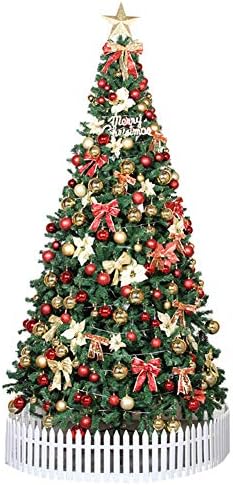 Cyayq PVC grande árvore de Natal de 13 pés com ornamentos de luminária LED Decoration Pine Tree Classic