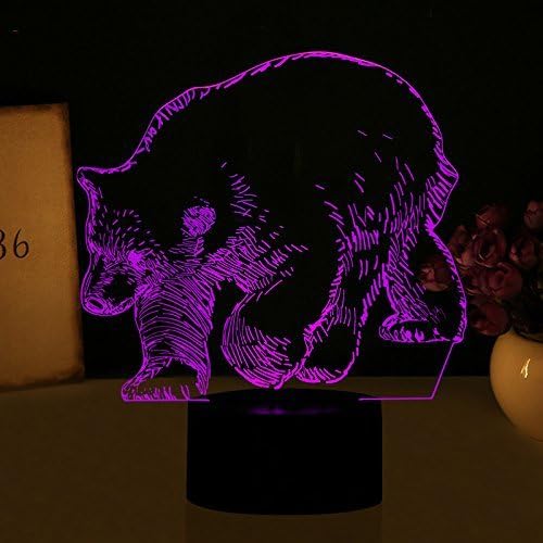 Molly Hieson 3D Polar Urso Night Night Tabel Light Desk Lâmpadas de Ilusão de Optical 7 Luzes