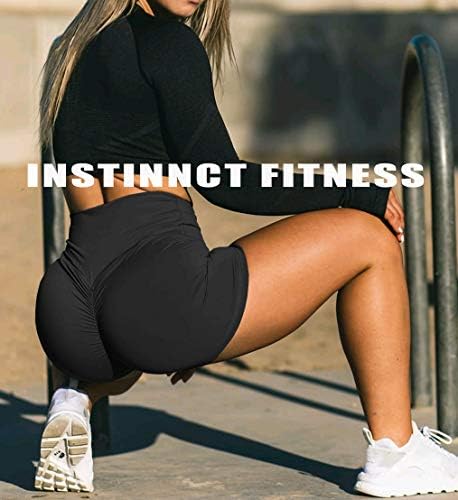 CFR Womens Workout Scrunch shorts pêssego levantando a altura da cintura anti celulite texturizada calça